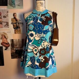Y2K Papertag Pucci-Inspired Halter Neck Mini Dress